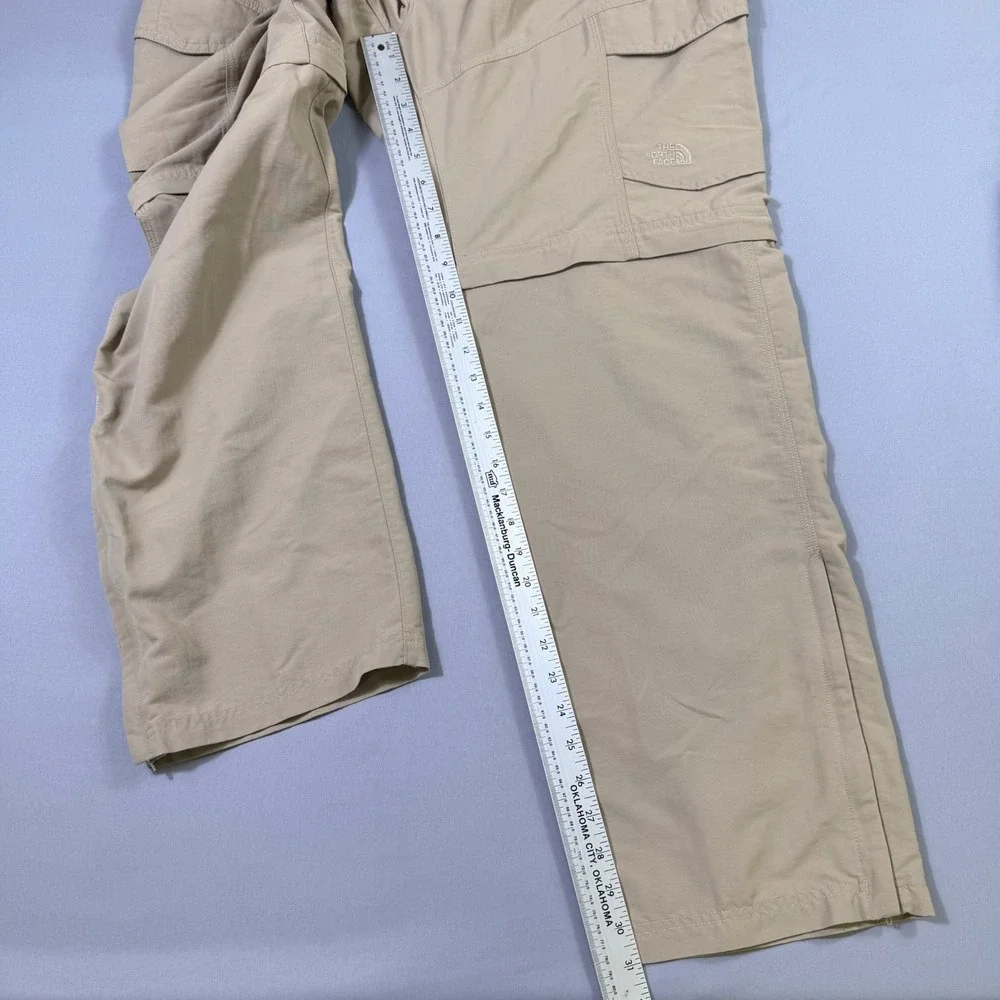 The North Face Convertible Cargo Pants Mens Large Tan Hiking Outdoor Relaxed Fit